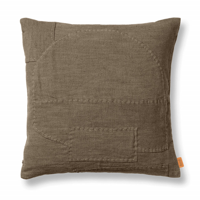 Fata de perna grej din fibre naturale 50x50 cm Darn Ferm Living