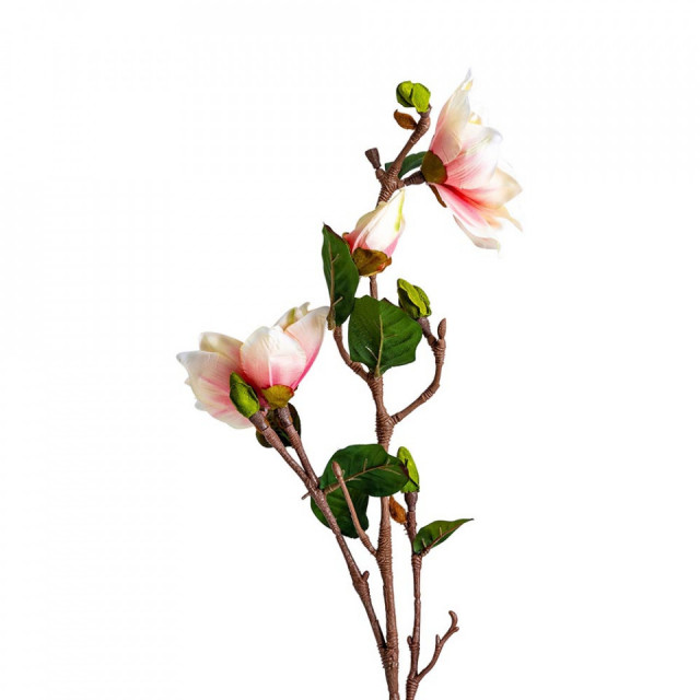 Floare artificiala alba/roz din fibre sintetice 70 cm Yulan Vical Home