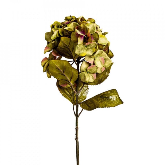 Floare artificiala verde din poliester 80 cm Hortensia Vical Home