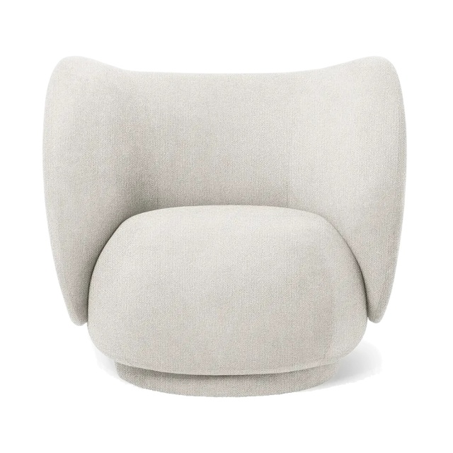 Fotoliu alb antic din textil Rico Ferm Living