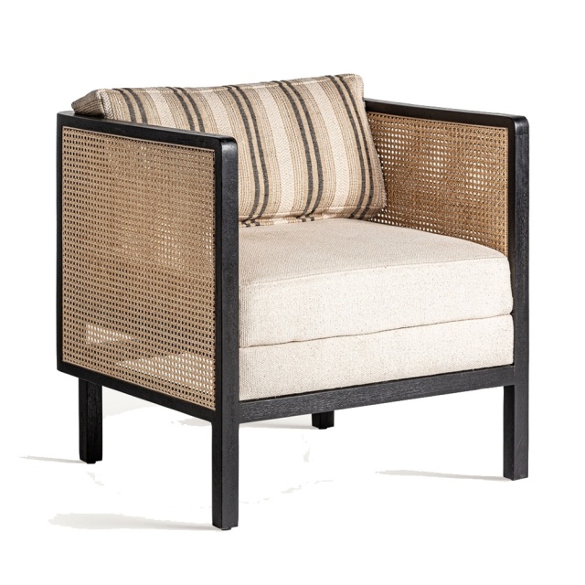Fotoliu bej din textil Nuk Square Vical Home