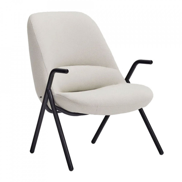 Fotoliu crem/negru din textil Dins Teulat