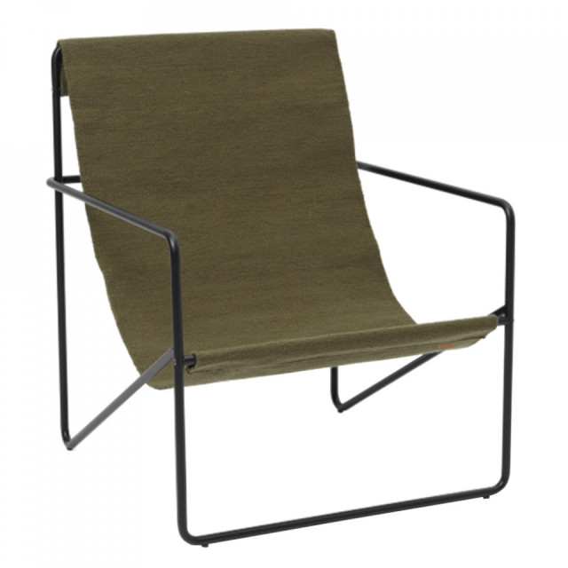 Fotoliu exterior oliv/negru din textil Desert Ferm Living