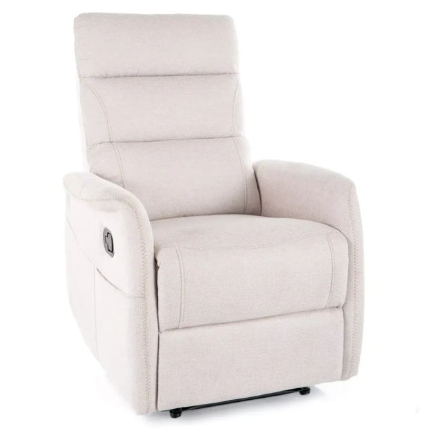 Fotoliu recliner bej deschis din textil Solon Massage The Home Collection