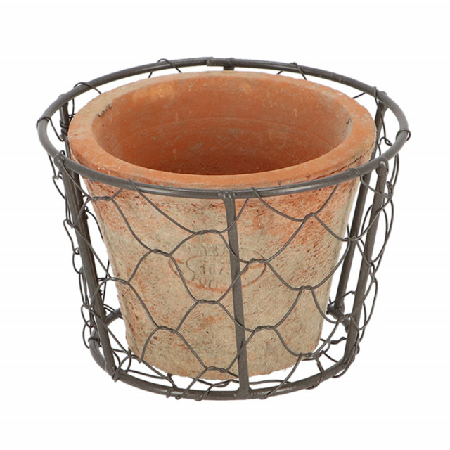Ghiveci cu suport potocaliu/negru din ceramica 12 cm Hanoi Esschert Design
