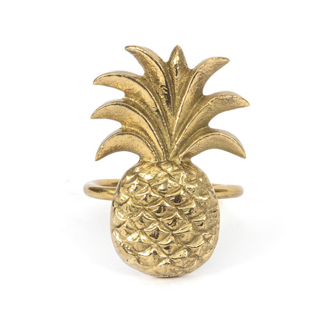 Inel pentru servetele din alama auriu Pineapple Bazar Bizar