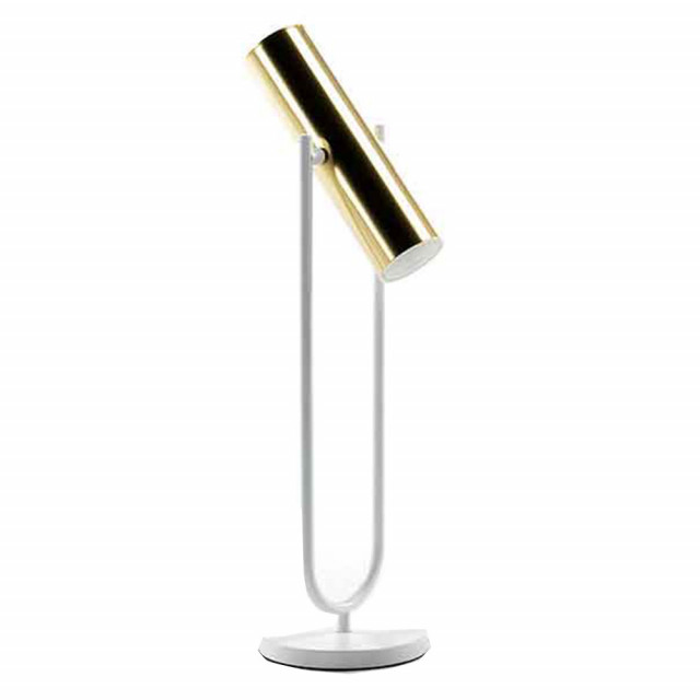 Lampa birou aurie/alba din metal 55 cm Mira Thai Natura