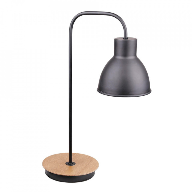 Lampa birou neagra/maro din lemn si otel 48 cm Vario Candellux