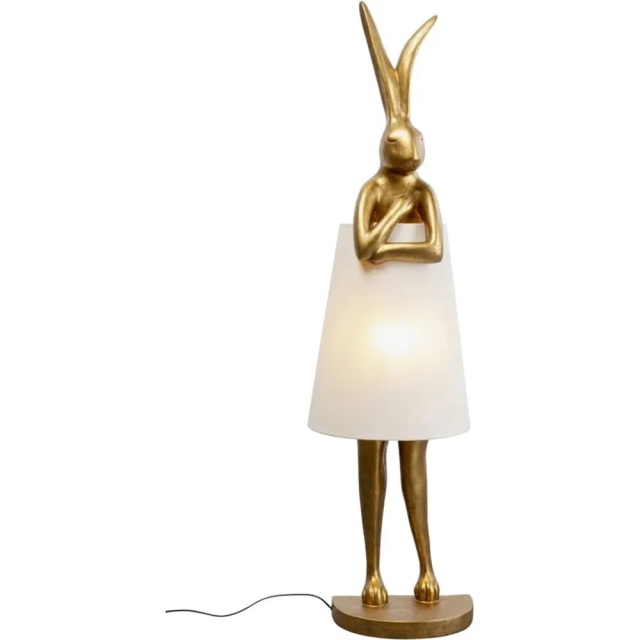 Lampadar alb/auriu din fibre sintetice 150 cm Rabbit Kare