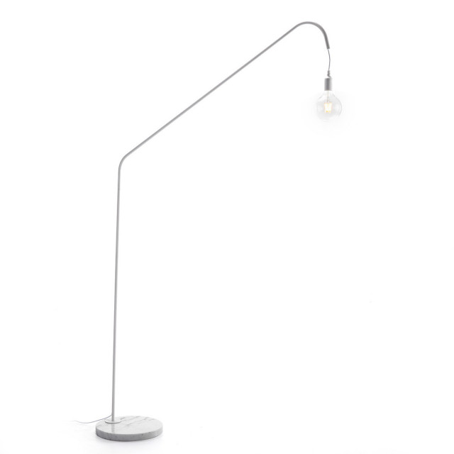 Lampadar alb din marmura si metal 202 cm Preston Thai Natura