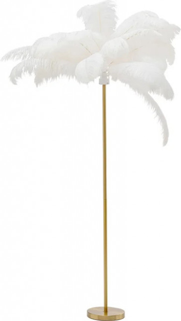 Lampadar auriu/alb din metal 165 cm Feathers Kare