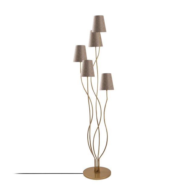 Lampadar auriu/bej din metal cu 5 becuri 160 cm Bonibon Ivy The Home Collection