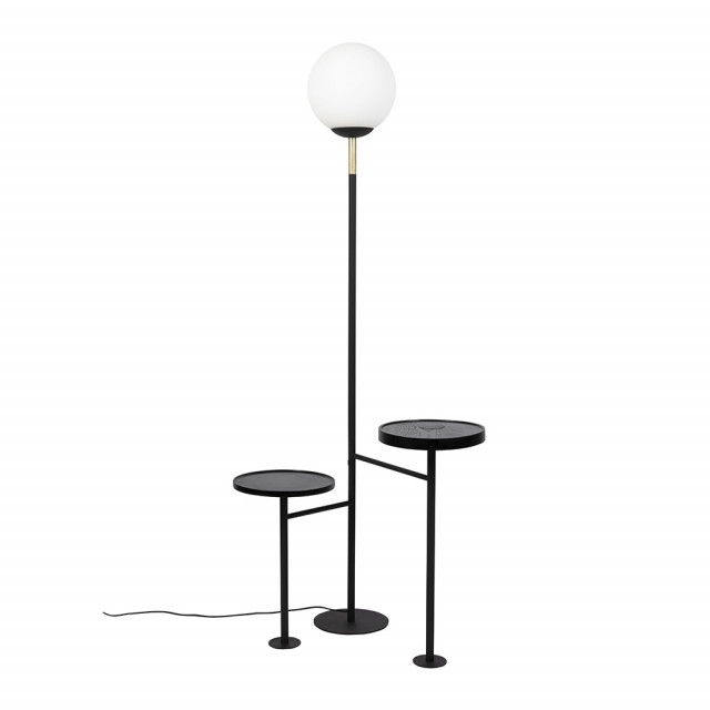 Lampadar cu 2 mese negru din metal 163 cm Orion Zuiver