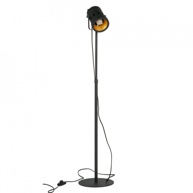Lampadar negru ajustabil din metal 162 cm Bente Woood