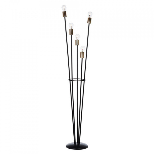 Lampadar negru/auriu din metal cu 5 becuri 155 cm Torch Bizzotto