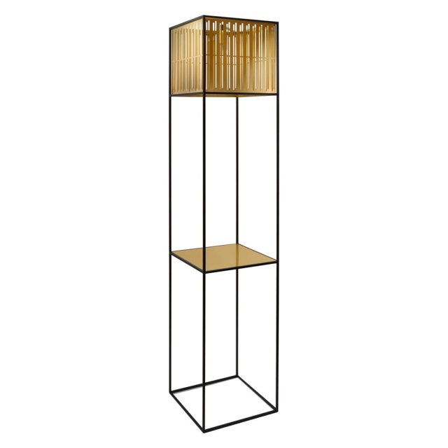 Lampadar negru/auriu din metal Oriente Versmissen