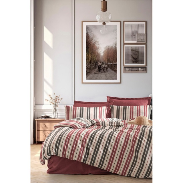 Lenjerie pat multicolora din bumbac Monaco Double The Home Collection