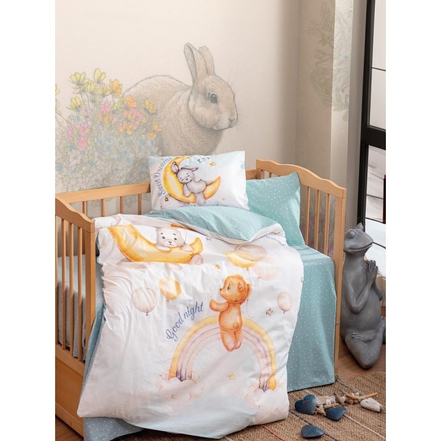 Lenjerie pat multicolora din bumbac Moon The Home Collection