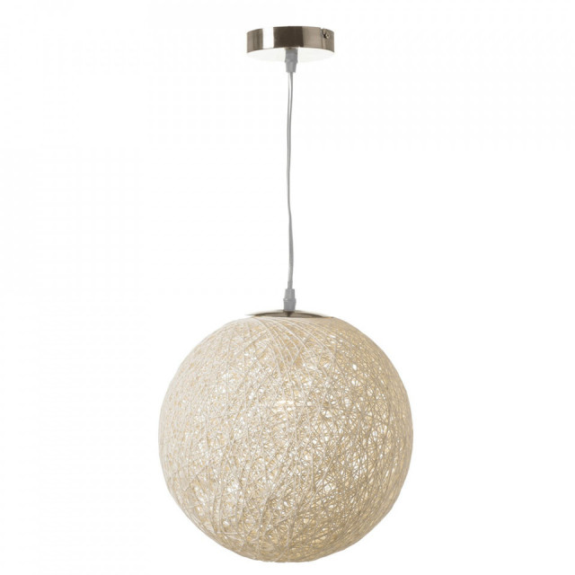 Lustra alba din fibre si inox Zomai M The Home Collection