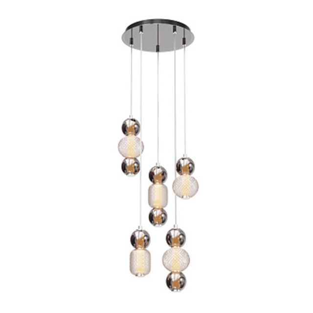 Lustra argintie din metal cu LED Drop 5 Maytoni