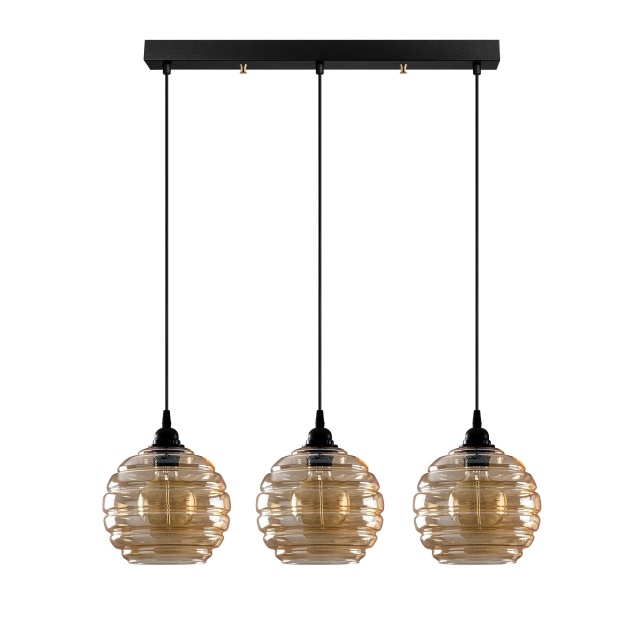 Lustra aurie/neagra din metal cu 3 becuri Gilly Line The Home Collection