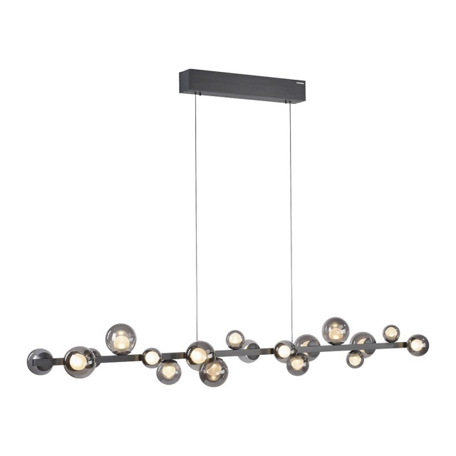 Lustra gri din sticla cu 18 LED-uri Pure Pop Zuma Line