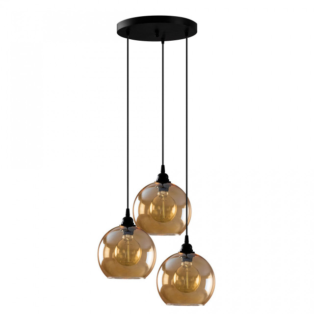 Lustra neagra/aurie din metal cu 3 becuri Gold The Home Collection