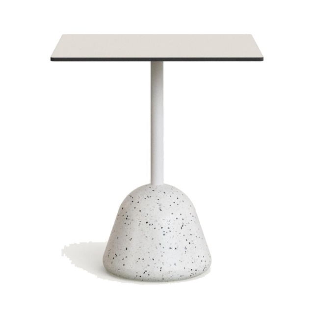 Masa bar exterior alba din ciment 68x68 cm Tiaret Low Kave Home
