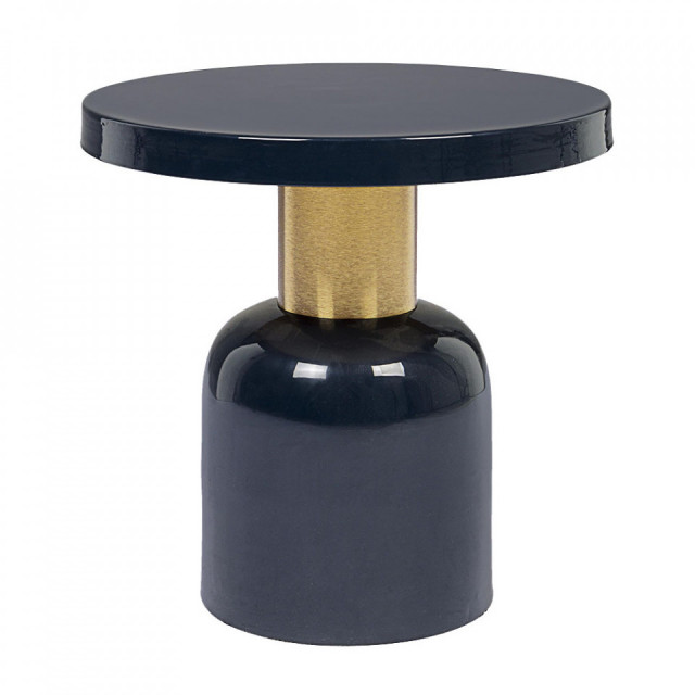 Masa de cafea albastra/aurie din metal 41 cm Nalima Bizzotto