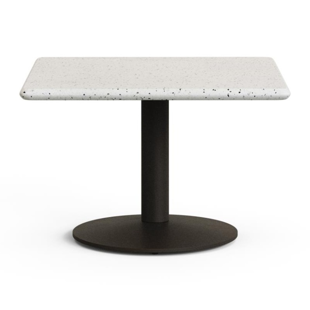 Masa de cafea exterior alba/verde din ciment 70x70 cm Esilda Terrazzo Kave Home