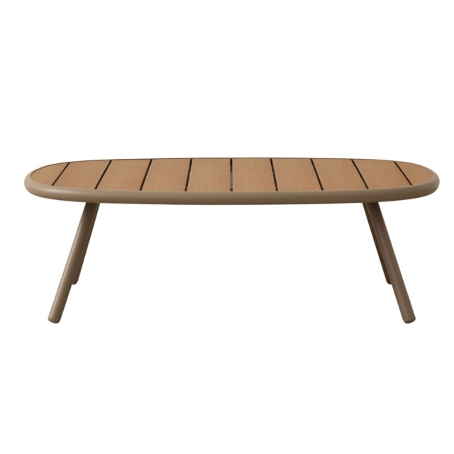 Masa de cafea exterior maro/verde din metal 60x95 cm Margalida Besolux