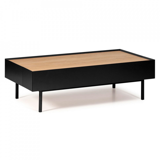 Masa de cafea maro/neagra din lemn 60x110 cm Arista Teulat