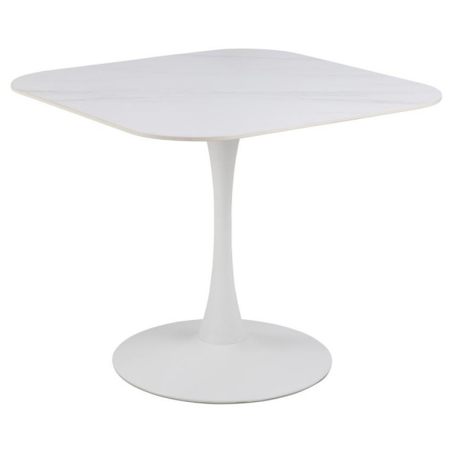 Masa dining alba din ceramica 90x90 cm Malta Actona Company