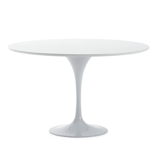 Masa dining alba din lemn 120 cm Tamala Thai Natura