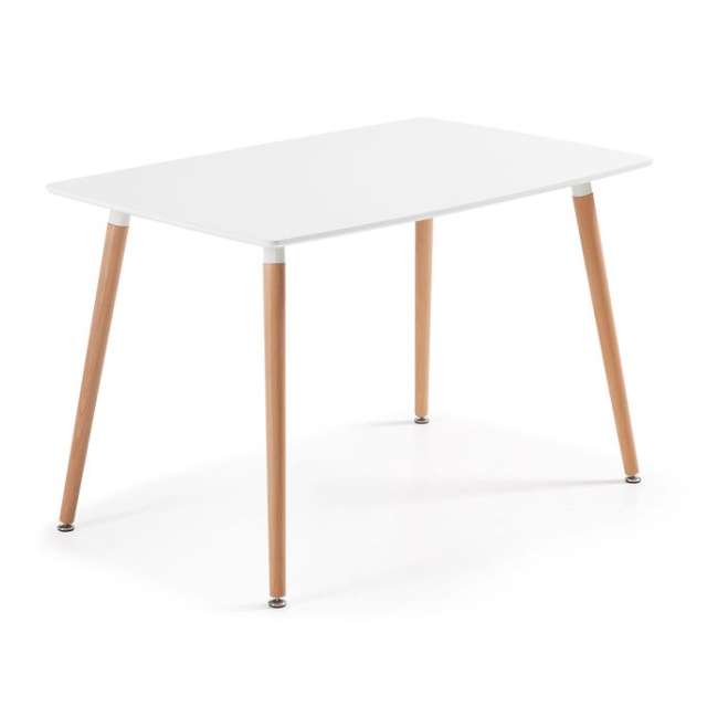 Masa dining alba din lemn 75x120 cm Wad Kave Home