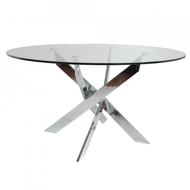 Masa dining argintie din metal 120 cm Ruth The Home Collection
