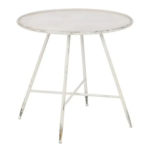 Masa dining crem din metal 80 cm Josep The Home Collection