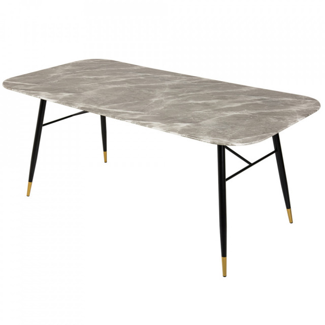 Masa dining gri/neagra din metal 90x180 cm Paris The Home Collection