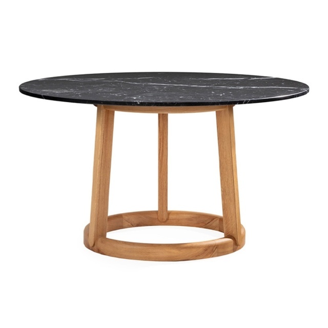 Masa dining maro/neagra din lemn 140 cm Beth Thai Natura