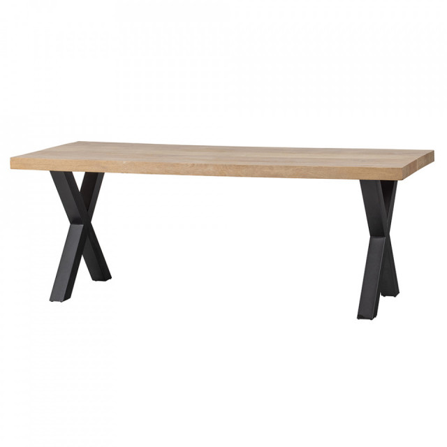 Masa dining maro/neagra din lemn 90x180 cm Tablo Alkmaar-Leg Woood