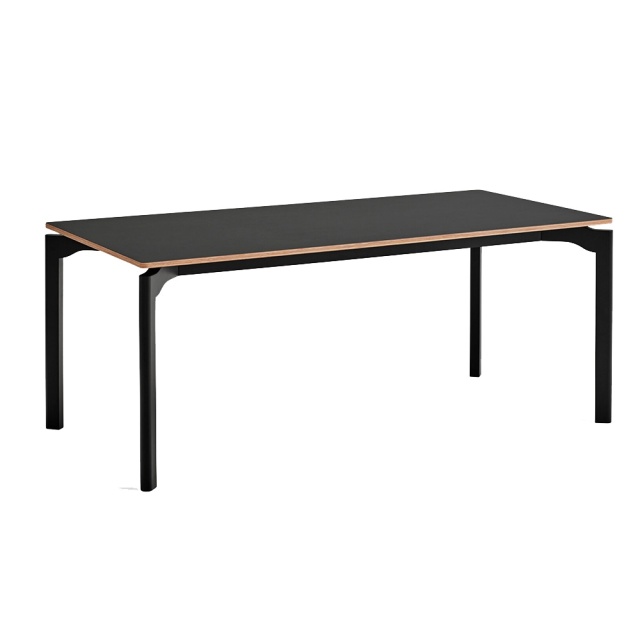 Masa dining neagra din lemn 80x140 cm Nicola Teulat