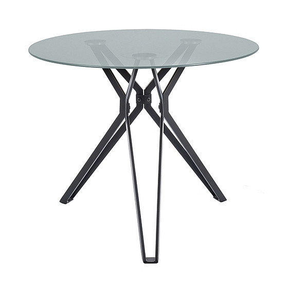 Masa dining transparenta/neagra din metal 90 cm Colt The Home Collection
