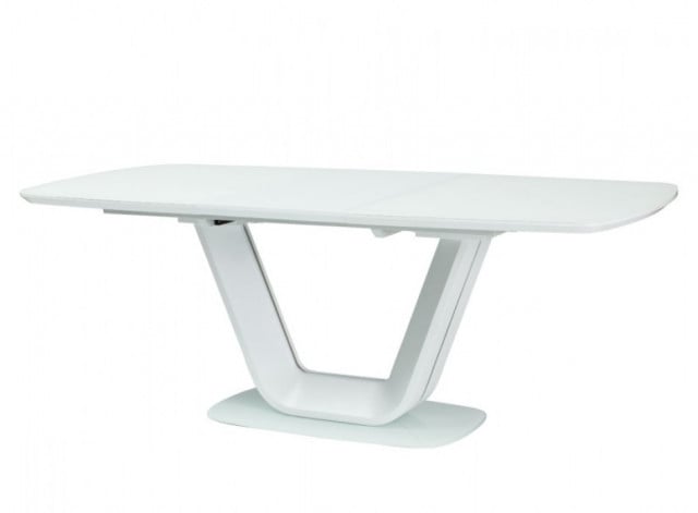 Masa extensibila dining alba din metal 90x160(220) cm Armani The Home Collection