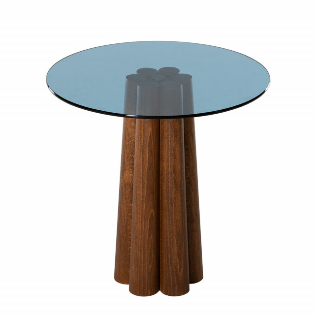 Masa laterala albastra/maro din lemn 50 cm Thales The Home Collection