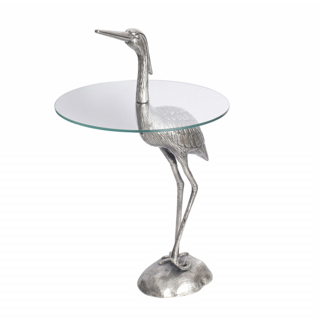 Masa laterala argintie din metal 50 cm Heron The Home Collection
