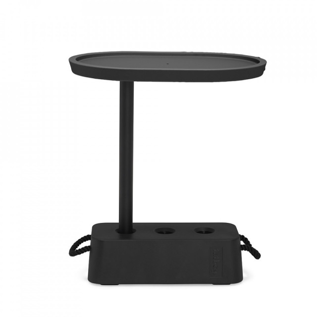 Masa laterala gri antracit din metal 64 cm Brick Fatboy