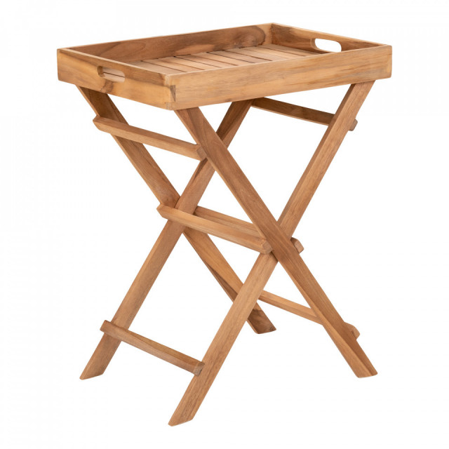 Masa laterala maro din lemn 50 cm Ronda House Nordic