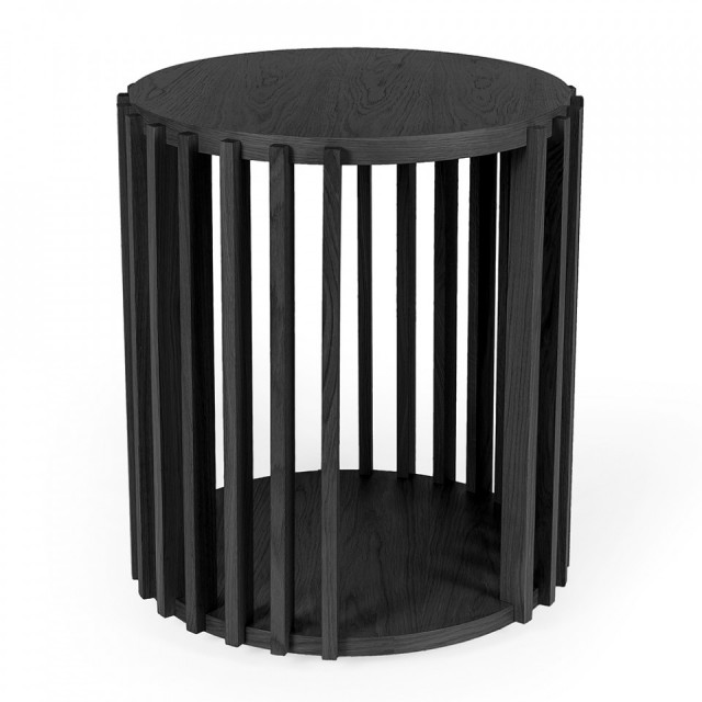 Masa laterala neagra din lemn 53 cm Drum Woodman