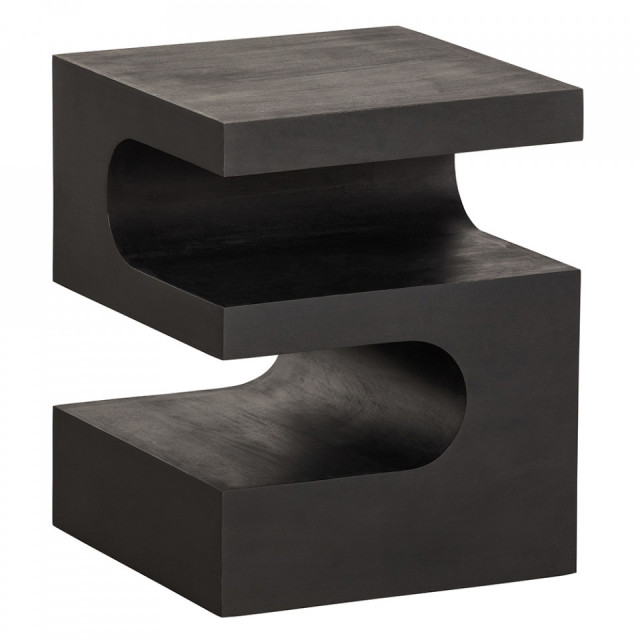 Masa laterala neagra din lemn de mango 40x40 cm Toma Woood