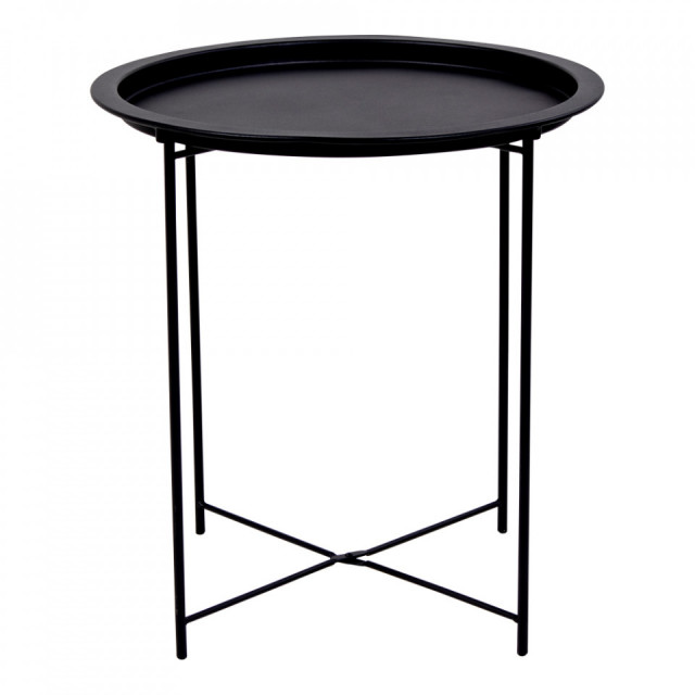 Masa laterala neagra din metal 47 cm Bastia House Nordic